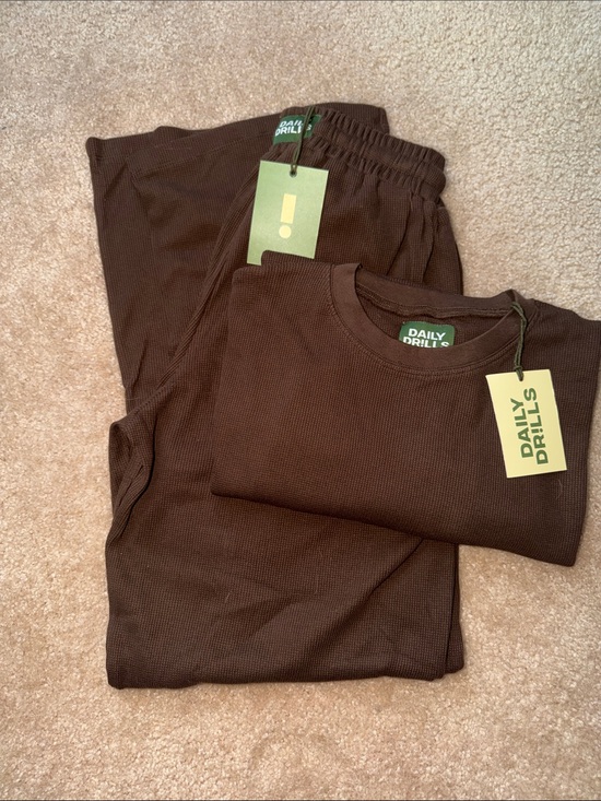 Daily Drills Pants - Daily Drills Chocolate Brown Waffle Set
